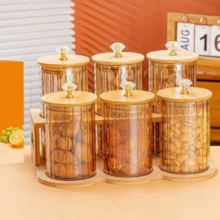 6 Elegant Condiment Jars - Image 1