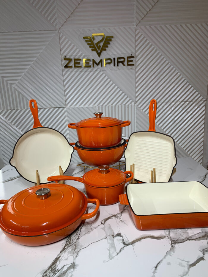 7PCS ENAMEL CAST IRON POT SET - Image 3