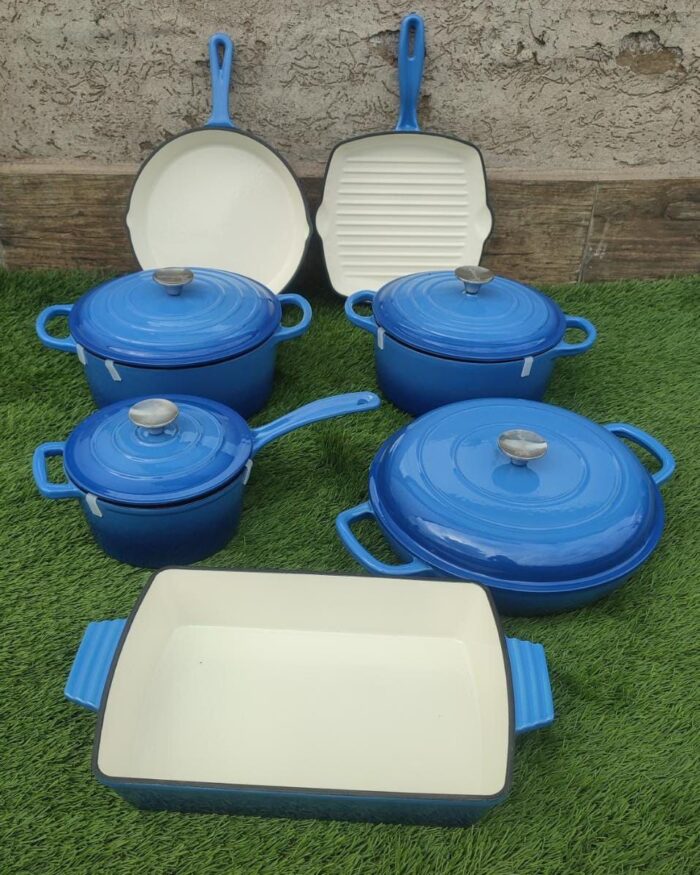 7PCS ENAMEL CAST IRON POT SET - Image 6
