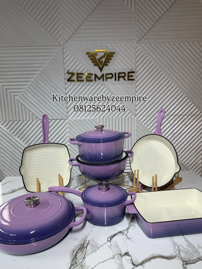 7PCS ENAMEL CAST IRON POT SET - Image 1