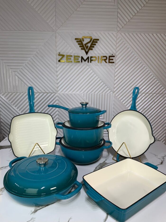 7PCS ENAMEL CAST IRON POT SET - Image 4