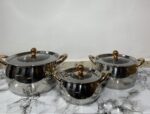 3PCS YABATE STAINLESS STEEL POT SET