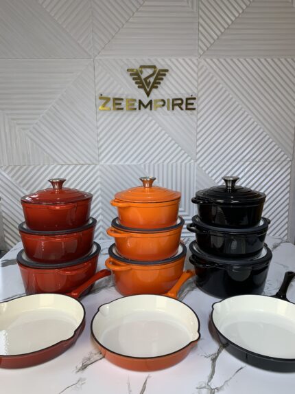 4PCS ENAMEL CAST IRON POT SET