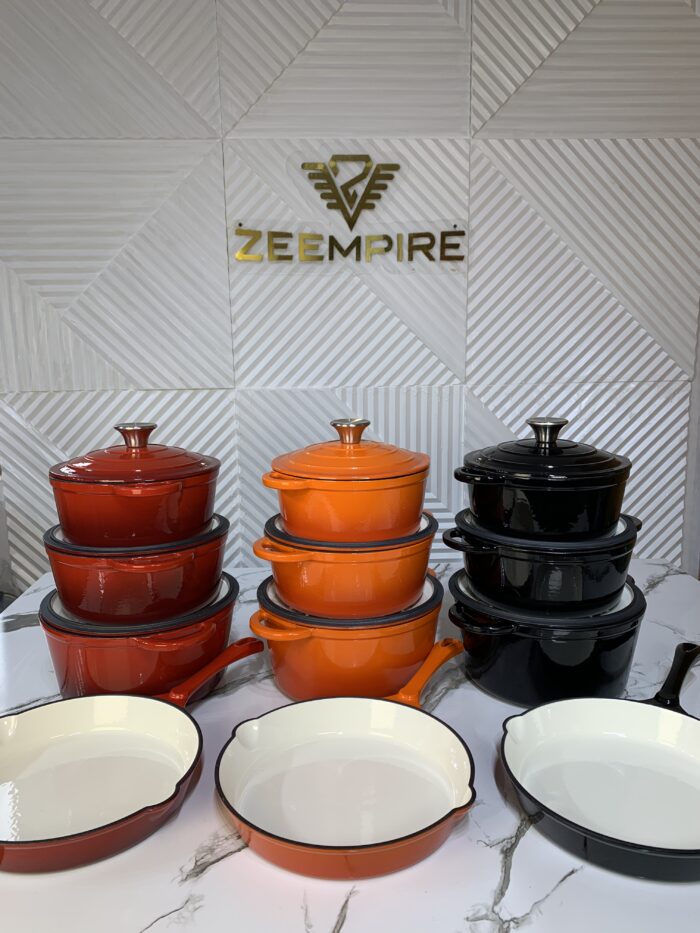 4PCS ENAMEL CAST IRON POT SET - Image 1