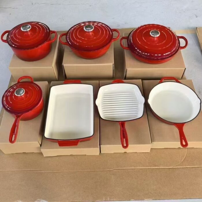 7PCS ENAMEL CAST IRON POT SET - Image 7