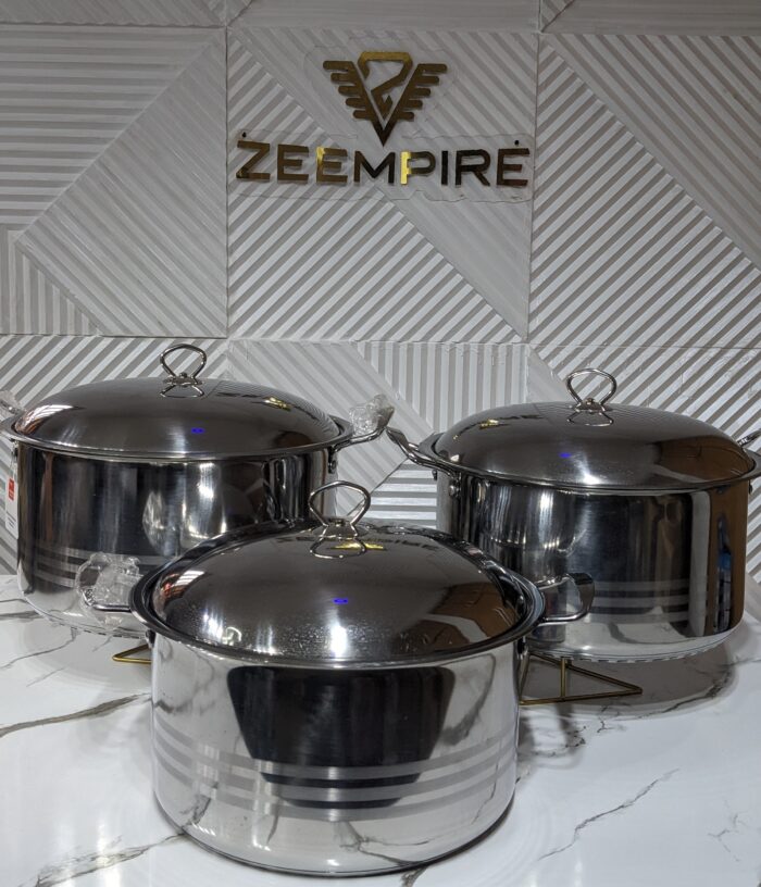 3PCS STNIITHANZS LARGE STAINLESS POTSET - Image 1