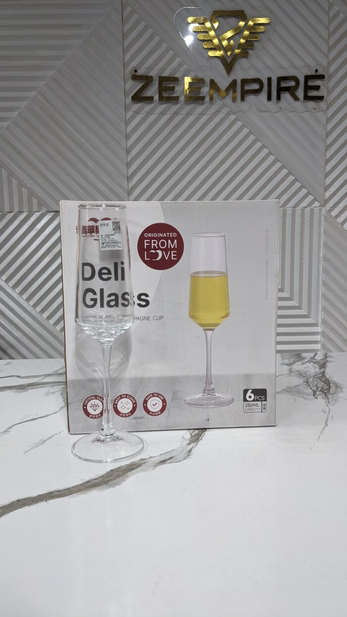 6PCS 250ML CHAMPAIGNE GLASSWARE - Image 1